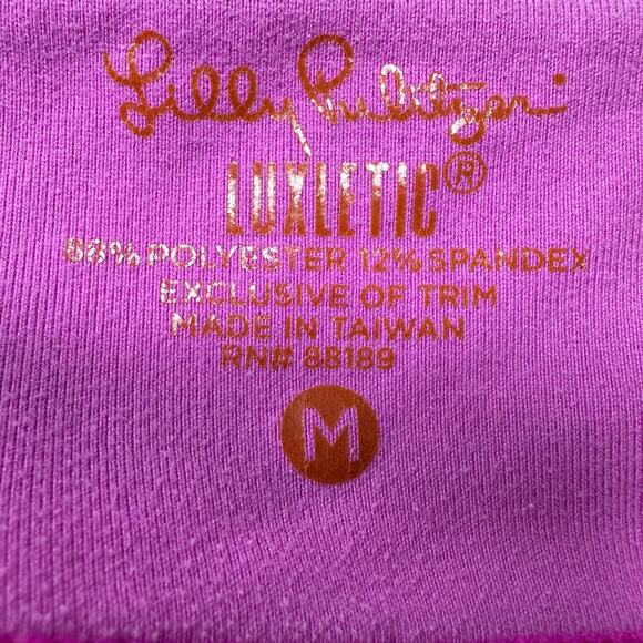 Lilly Pulitzer Luxletic Weekender Cropped Leggings Women’s Medium Jungle Pink - Picture 5 of 9